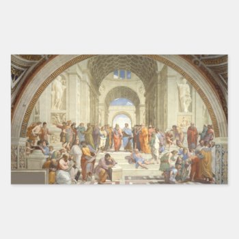 Raphael - School Of Athens Rectangular Sticker by masterpiece_museum at Zazzle