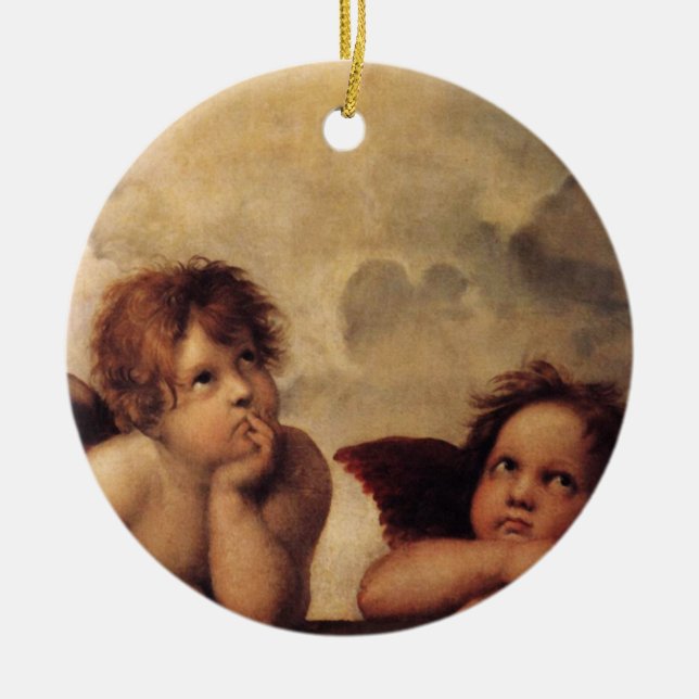 Raphael,Sistine Cherub Ceramic Ornament (Front)