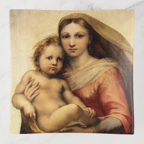 Raphael Sistine Madonna and Christ Child Trinket Tray