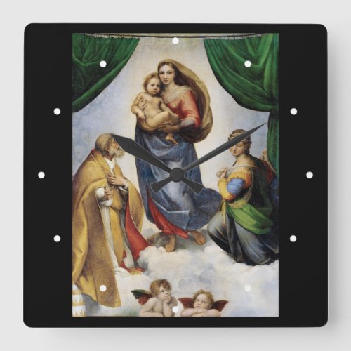 Raphael Sistine Madonna Square Wall Clock