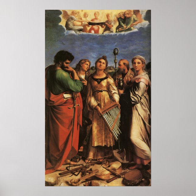 Raphael - Sts Cecilia, Paul, John Evangelist, Mar… Poster (Front)