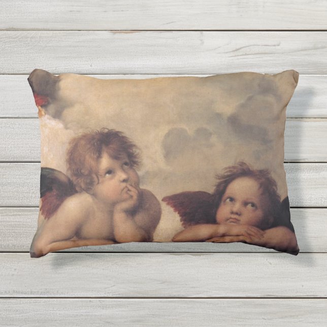Raphaels Angels Fine Art Outdoor Pillow (Front)