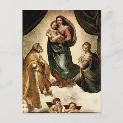 Raphaels Classic Sistine Madonna circa 1513 Postcard