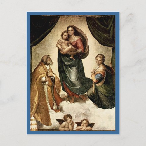 Raphaels Classic Sistine Madonna circa 1513 Postcard