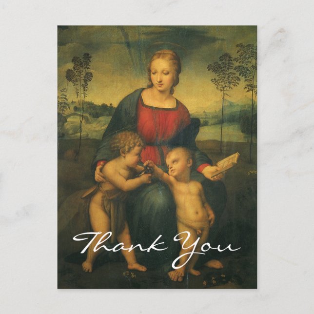 Raphael's Madonna of the Goldfinch Postcard (Front)