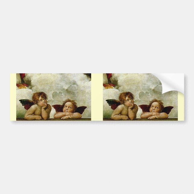 Raphael's "Sistine Madonna" (circa 1513) (Detail) Bumper Sticker (Front)