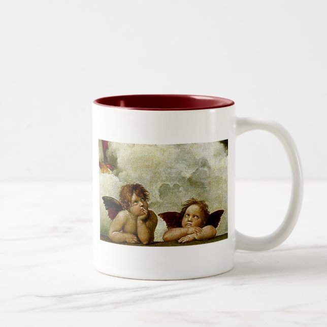 Raphael's "Sistine Madonna" (circa 1513) (Detail) Two-Tone Coffee Mug (Right)