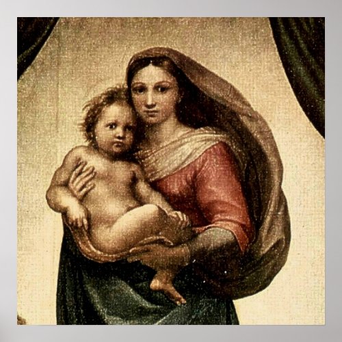 Raphaels Sistine Madonna Detail circa 1513 Poster