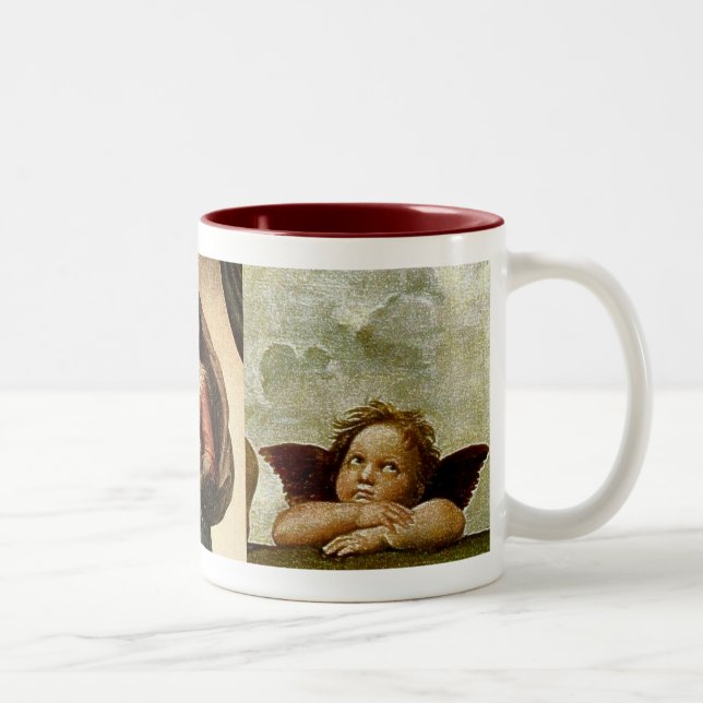 Raphael's "Sistine Madonna" Detail (circa 1513) Two-Tone Coffee Mug (Right)