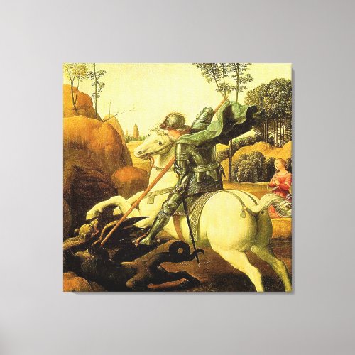 Raphaels St George and the Dragon circa 1505 Canvas Print