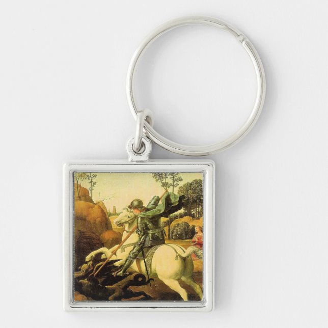 Raphael's "St. George and the Dragon" (circa 1505) Keychain (Front)