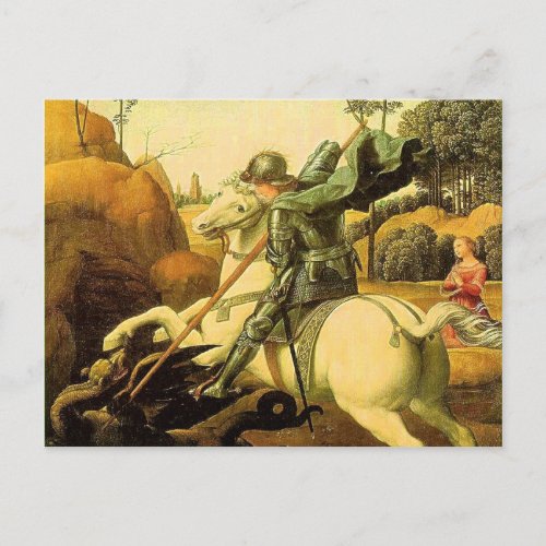 Raphaels St George and the Dragon circa 1505 Postcard