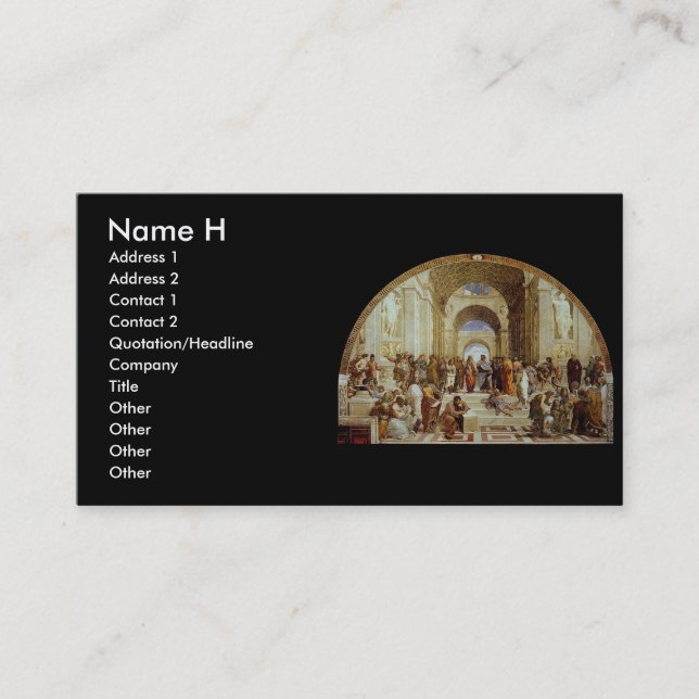Raphael's "The School of Athens" (circa 1511) Business Card (Front)