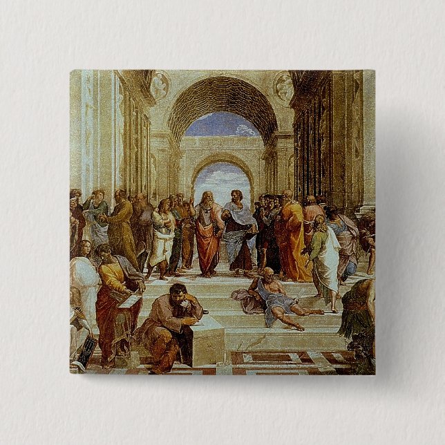 Raphael's "The School of Athens" Detail circa 1511 Pinback Button (Front)