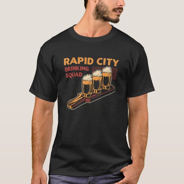 Rapid City Drinking Squad South Dakota Beer  Sd Bo T-Shirt (Front)