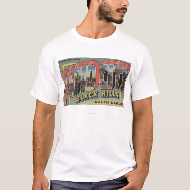Rapid City, South Dakota - Large Letter Scenes T-Shirt (Front)