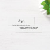 Rapid Response Admissions Information Card (Desk)