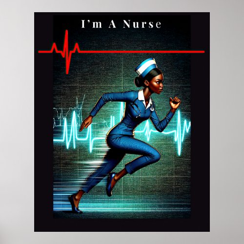 Rapid Response Vintage Nurse in Action Poster