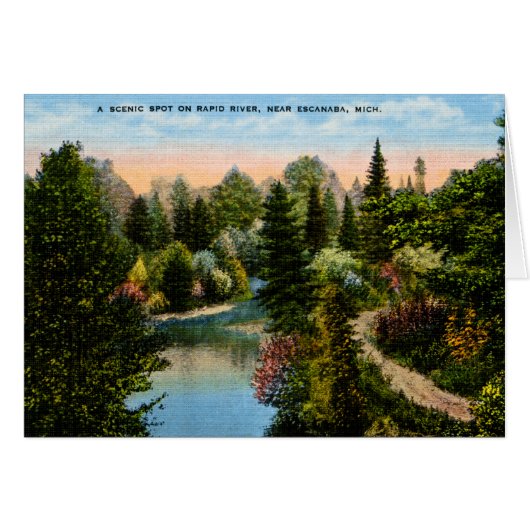 Rapid River Escanaba, Michigan Cards (Front Horizontal)
