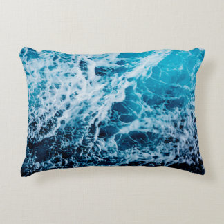 Rapid sea while sailing ship. Dramatic and picture Accent Pillow
