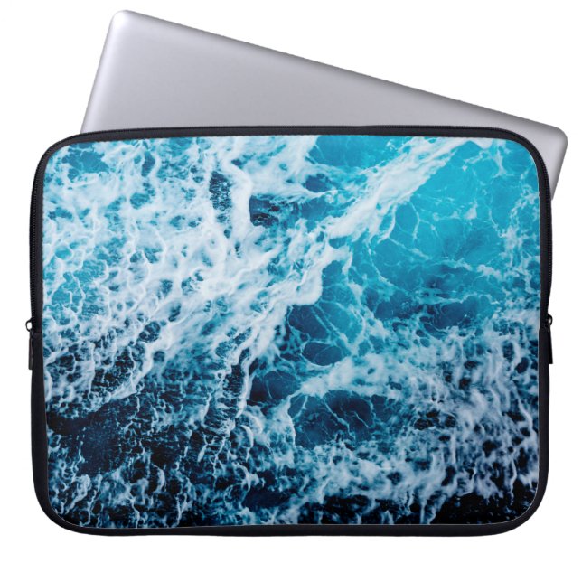 Rapid sea while sailing ship. Dramatic and picture Laptop Sleeve (Front)