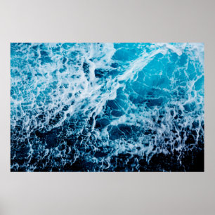 Rapid sea while sailing ship. Dramatic and picture Poster