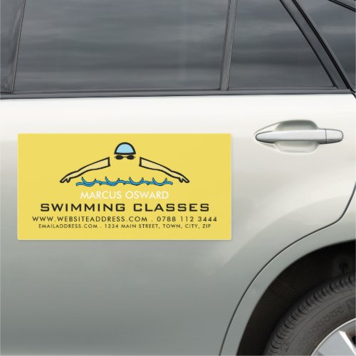 Rapid Swimming Icon Swimming CoachClasses Car Magnet