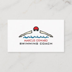 Rapid Swimming Icon, Swimming Coach & Lifeguard Business Card at Zazzle