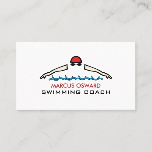 Rapid Swimming Icon Swimming Coach  Lifeguard Business Card