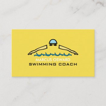 Rapid Swimming Icon  Swimming Coach & Lifeguard Business Card by TheBusinessCardStore at Zazzle