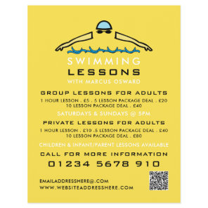 Rapid Swimming Icon, Swimming Lesson Advertising Flyer