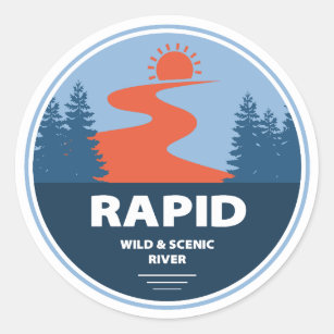 Rapid Wild And Scenic River Idaho Classic Round Sticker