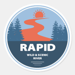 Rapid Wild And Scenic River Idaho Classic Round Sticker