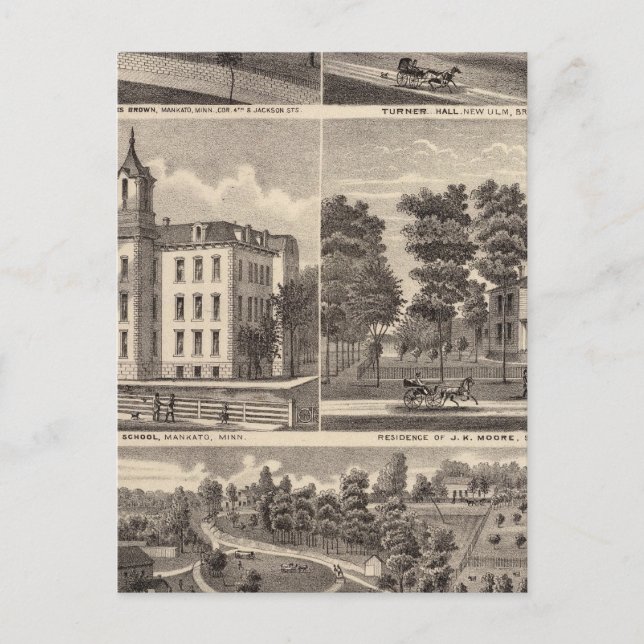 Rapidan Mills and Residences in Rapidan, Minnesota Postcard (Front)