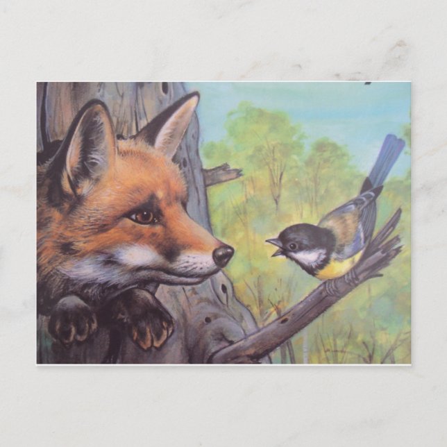 raposa e passaro postcard (Front)