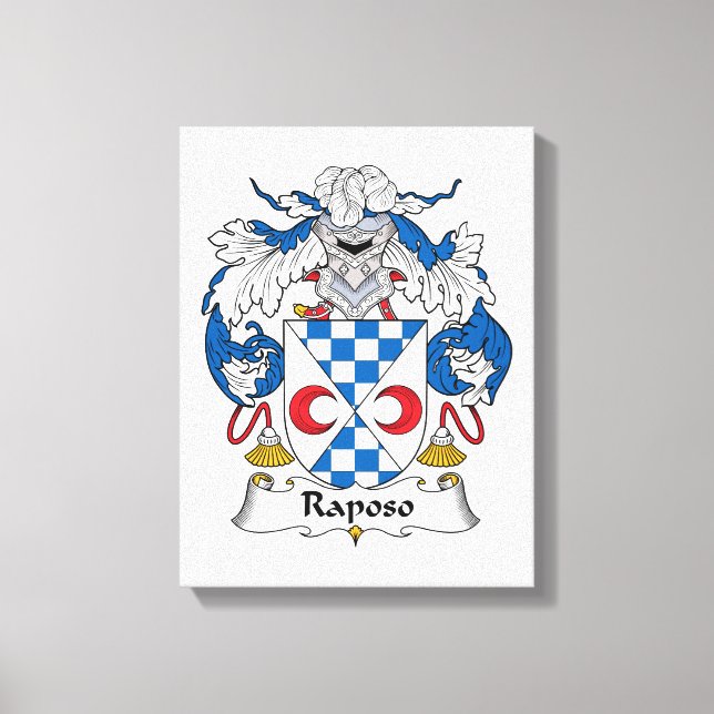 Raposo Family Crest Canvas Print (Front)