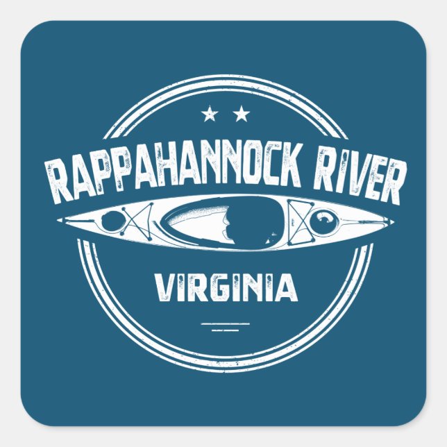Rappahannock River, Virginia Square Sticker (Front)
