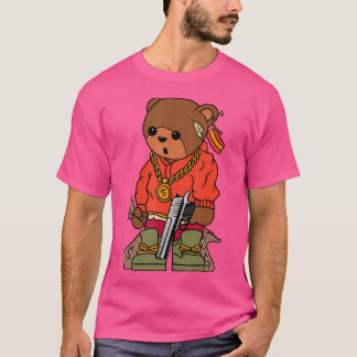 Rapper Bear Hip Hop Teddy Rap Gangster Hippie Hip- T-Shirt