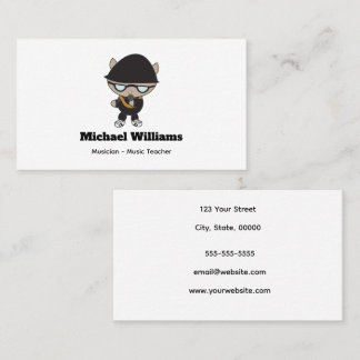 Rapper Cat Musician Personalize Business Card