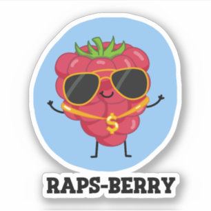 Raps-berry Funny Rapper Raspberry Pun Sticker