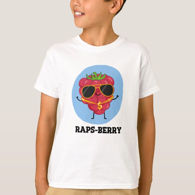 Raps-berry Funny Rapper Raspberry Pun T-Shirt (Front)