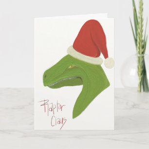 Raptor Claus "Merry Christmas Card" Holiday Card