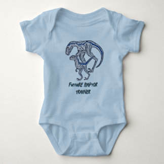 Raptor dinosaur Baby Boy Girl Blue Infant Baby Bodysuit