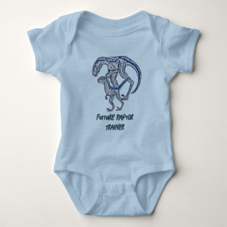 Raptor dinosaur Baby Boy Girl Blue Infant Bodysuit