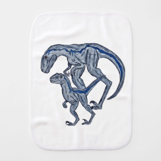 Raptor dinosaur infant newborn boy girl baby burp cloth
