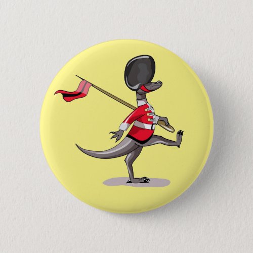 Raptor Dressed As A British Guard Button