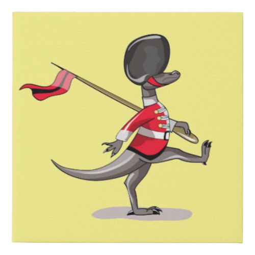 Raptor Dressed As A British Guard Faux Canvas Print