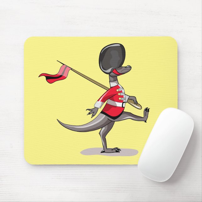 Raptor Dressed As A British Guard. Mouse Pad (With Mouse)
