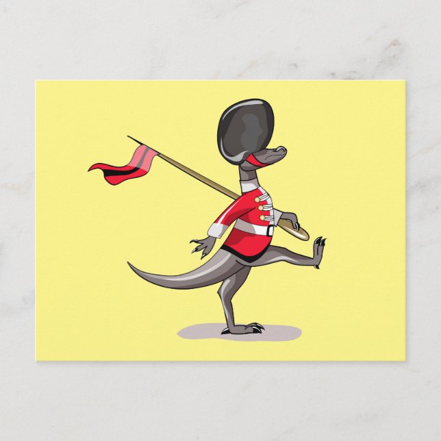 Raptor Dressed As A British Guard. Postcard (Front)