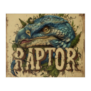 Raptor Grunge Portrait Acrylic Print